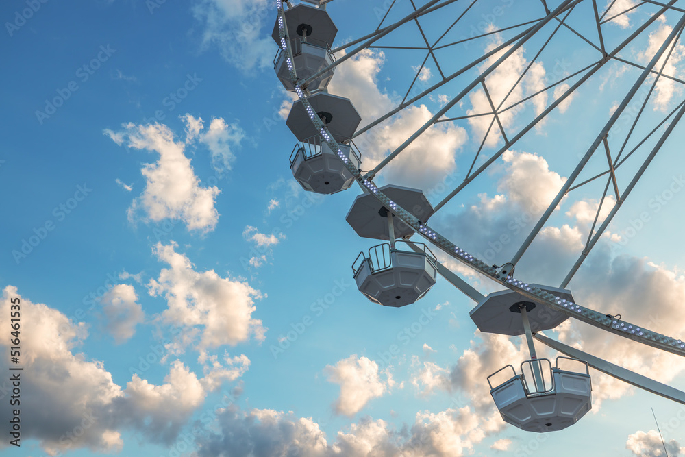 Ferris Wheel with Blue Sky and clouds