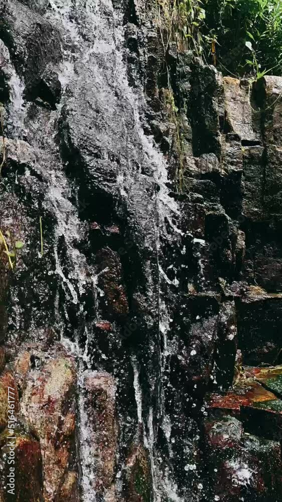 waterfall in the mountains, water flowing, water, Waterfall, Water falling from mountain