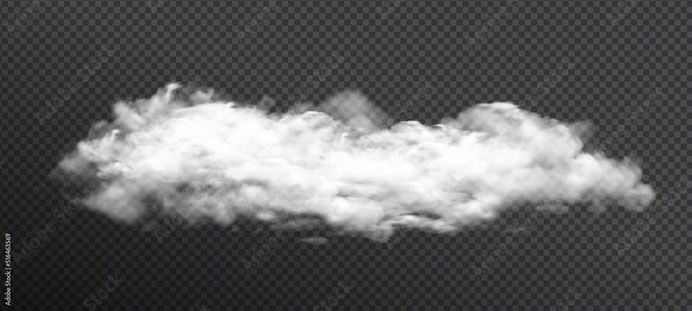 Clouds vector on transparent background, realistic isolated smoke, fog and cloud vector - obrazy, fototapety, plakaty 