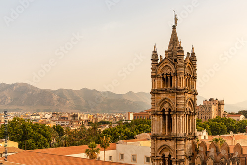 panorama of the city of palermo sicily italy in summer photo