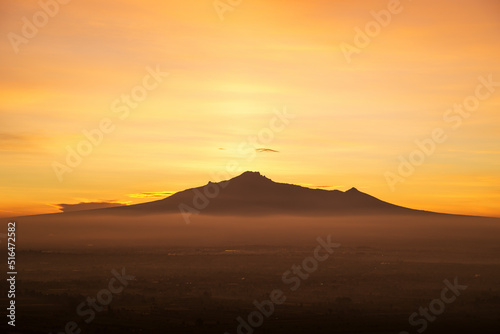malinche mountain at sunrise in puebla mexico