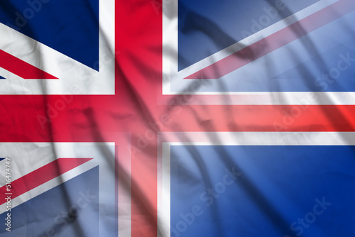 England and Iceland political flag transborder negotiation ISL GBR