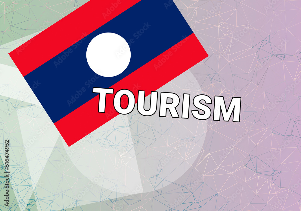 Naklejka premium Laos tourism. Vientiane Laos tourism travel concept. Tour in LAO