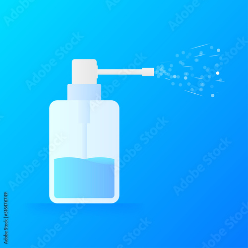 Disinfection sanitizer on transparent background. Vector 3d illustration.