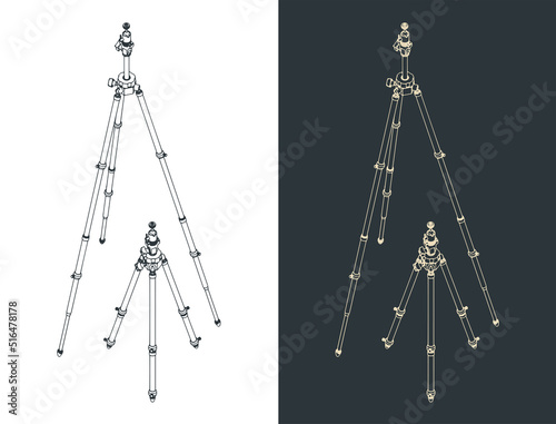 Camera tripod isometric drawings