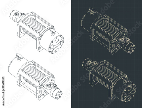 Hydraulic winch isometric drawings photo