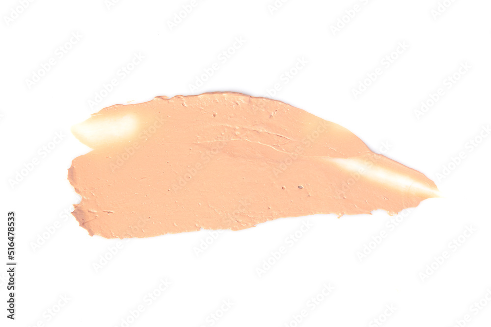 Make-up foundation bb-cream smudge powder creamy white isolated background Make-up foundation bb-cream smudge powder creamy white isolated background