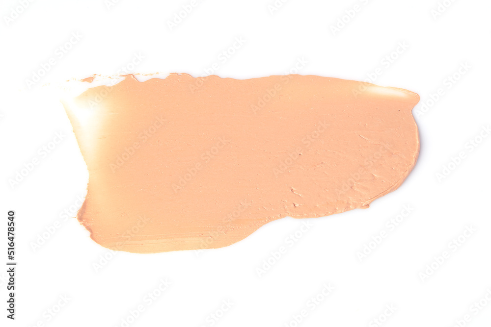 Make-up foundation bb-cream smudge powder creamy white isolated background Make-up foundation bb-cream smudge powder creamy white isolated background