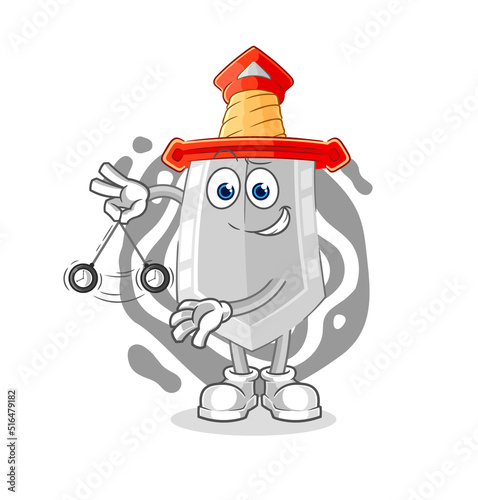 sword hypnotizing cartoon. cartoon mascot vector