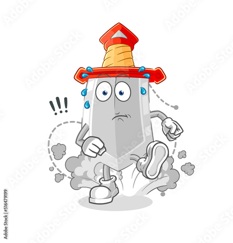 sword running illustration. character vector
