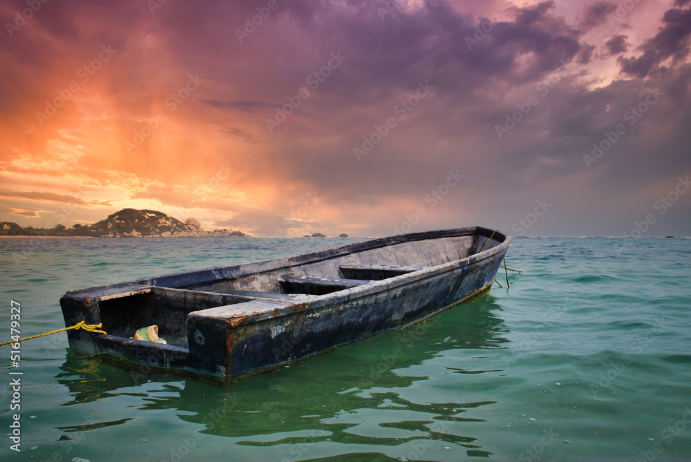 boat on the beach at sunset boat on the beach at sunset