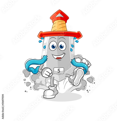 sword runner character. cartoon mascot vector