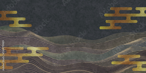 喪中　和柄　波　背景