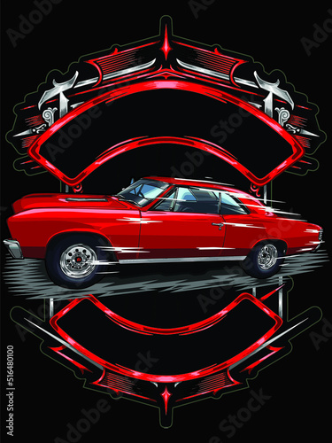 drag racing car on black background for poster, t-shirt print, business element, social media content, blog, sticker, vlog, and card. vector illustration.