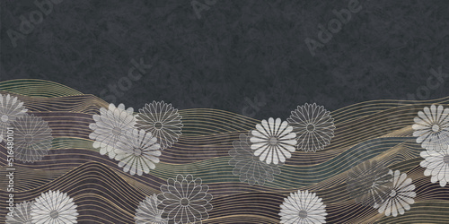 喪中　和柄　菊　背景