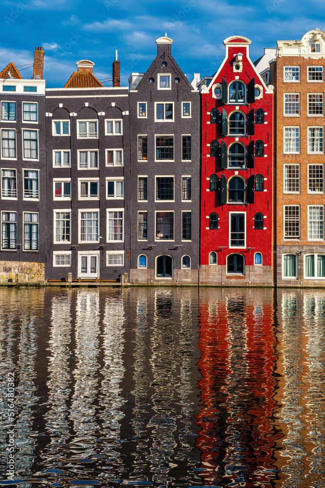 Damrak waterfront in Amsterdam