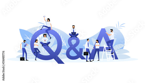 FAQ, QA online support center concept. Search icon vector. Isometric vector