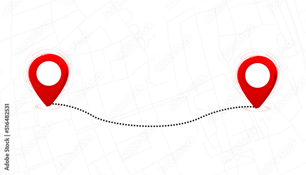 City street A b map, Track distance. Map Location. Vector illustration ...
