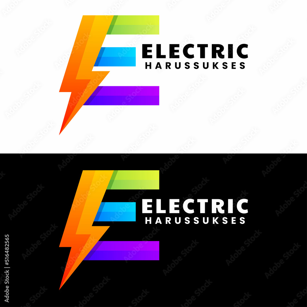 letter e electric logo design Stock Vector | Adobe Stock