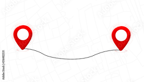 City street A b map, Track distance. Map Location. Vector illustration.