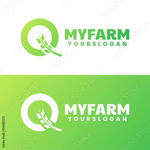 letter q wheat logo design
