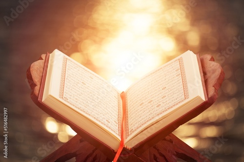Fototapeta Quran - holy book of Muslims religion, prayers for god, Friday month of Ramadan