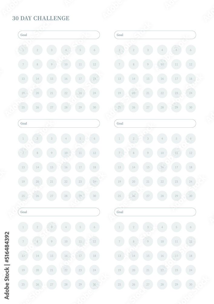 Note, scheduler, diary, planner document template illustration. 30 Day Challenge.
Note, scheduler, diary, planner document template illustration. 30 Day Challenge.