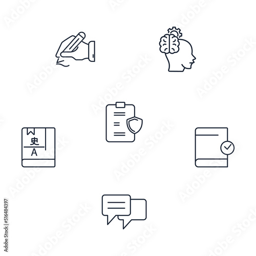 Grammar icons set .  Grammar pack symbol vector elements for infographic web