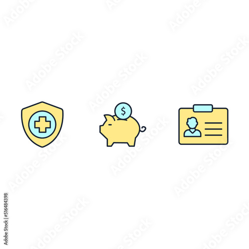 health savings account icons set .  health savings account pack symbol vector elements for infographic web