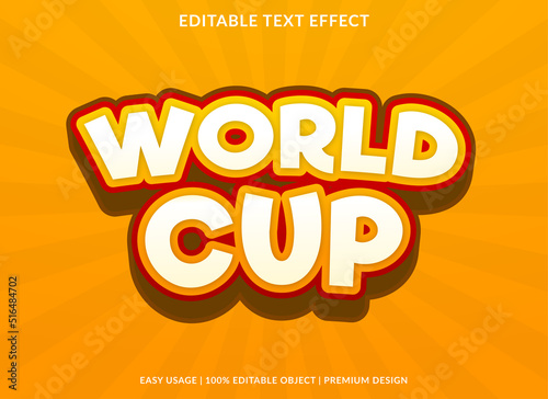 world cup editable text effect template with abstract style use for business logo and brand