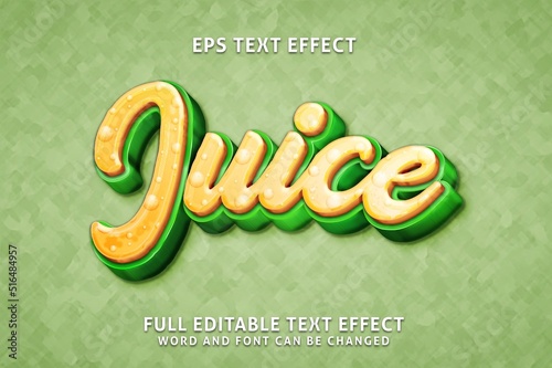 juice 3d text effect premium vectors