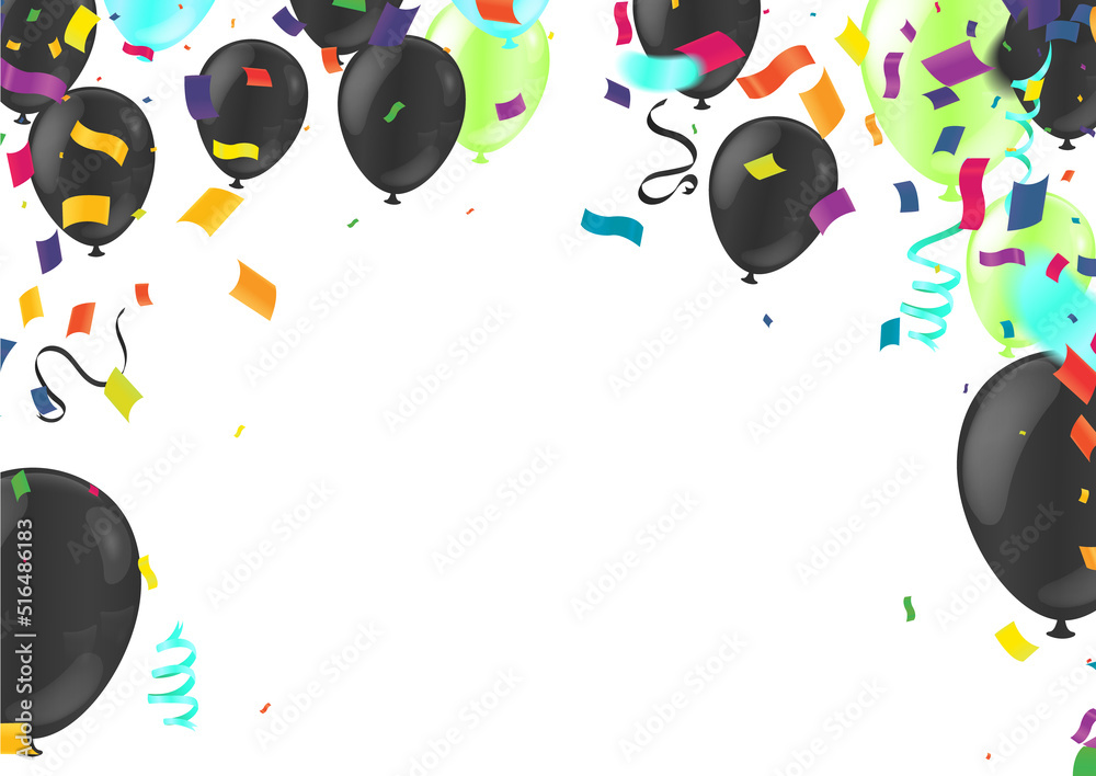 Obraz premium balloons black design template space for text illustration