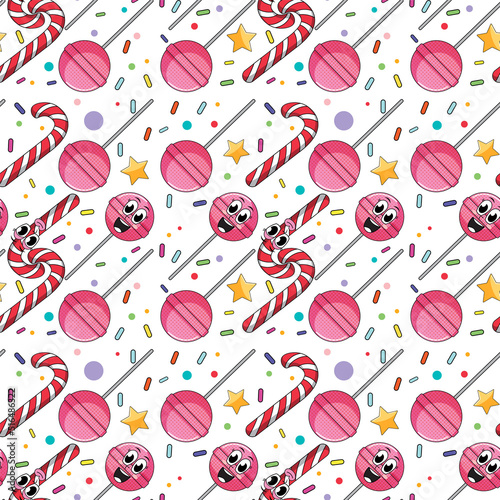 Sweet candy and lollipop seamless pattern