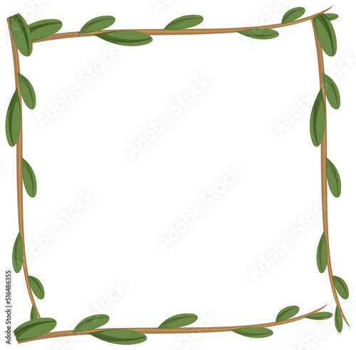 Frame of liana branches and leaves
