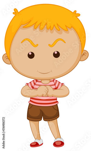 Little happy boy cartoon character
