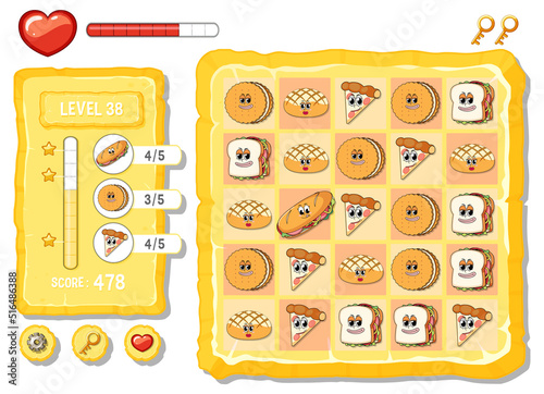 A game background template with elements