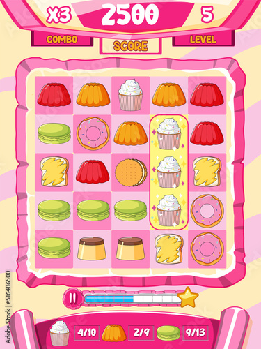 A game background template with elements