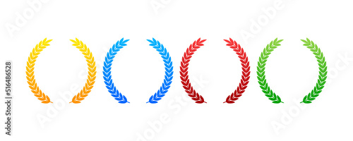 Laurel Wreaths. Laurel leaves symbol. Vintage leaf emblem