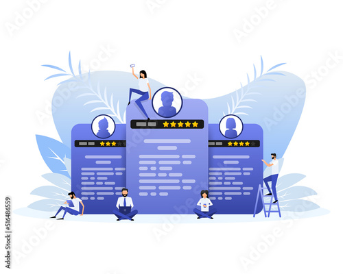 Resume people in flat style. Business people communication
