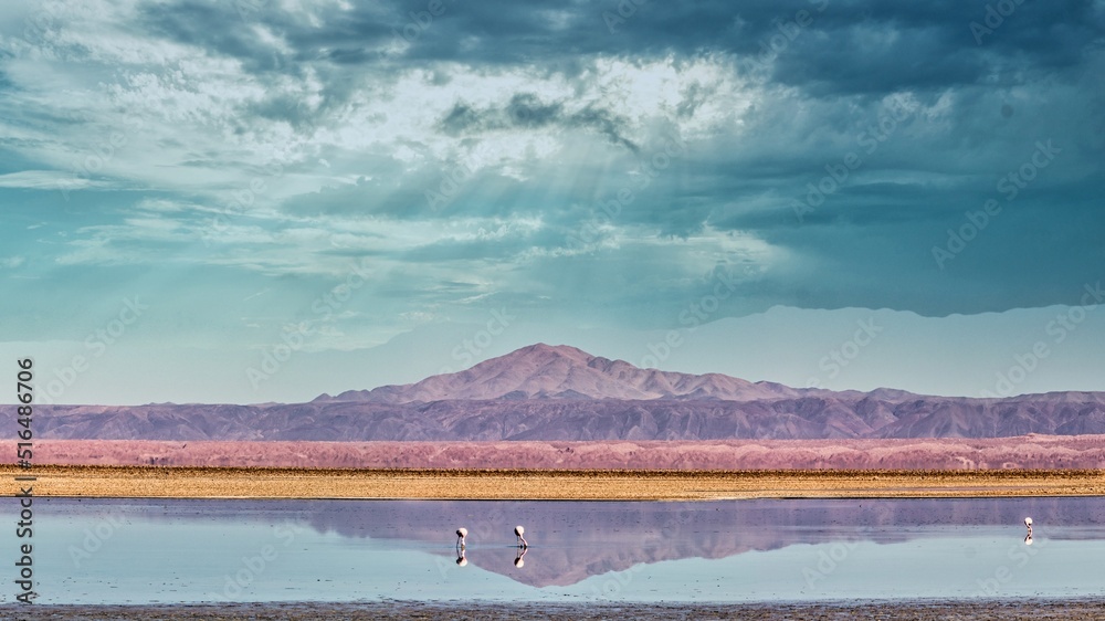Obraz premium reflection lake and mountains landscape