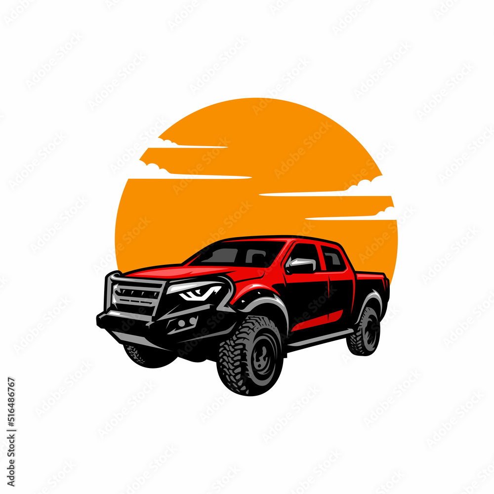 Off road pick up truck illustration vector