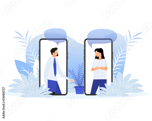 Cartoon communication. Positive community. Online social network.