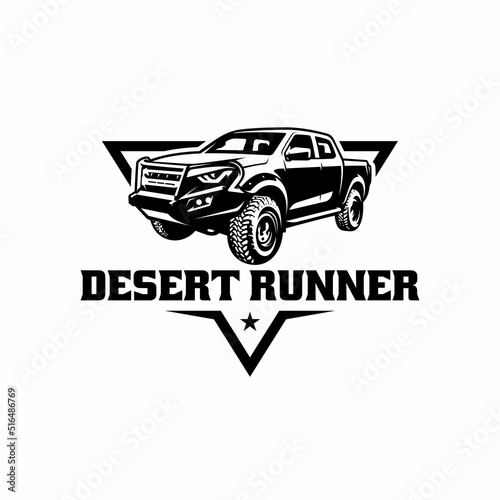 Off road pick up truck illustration logo vector