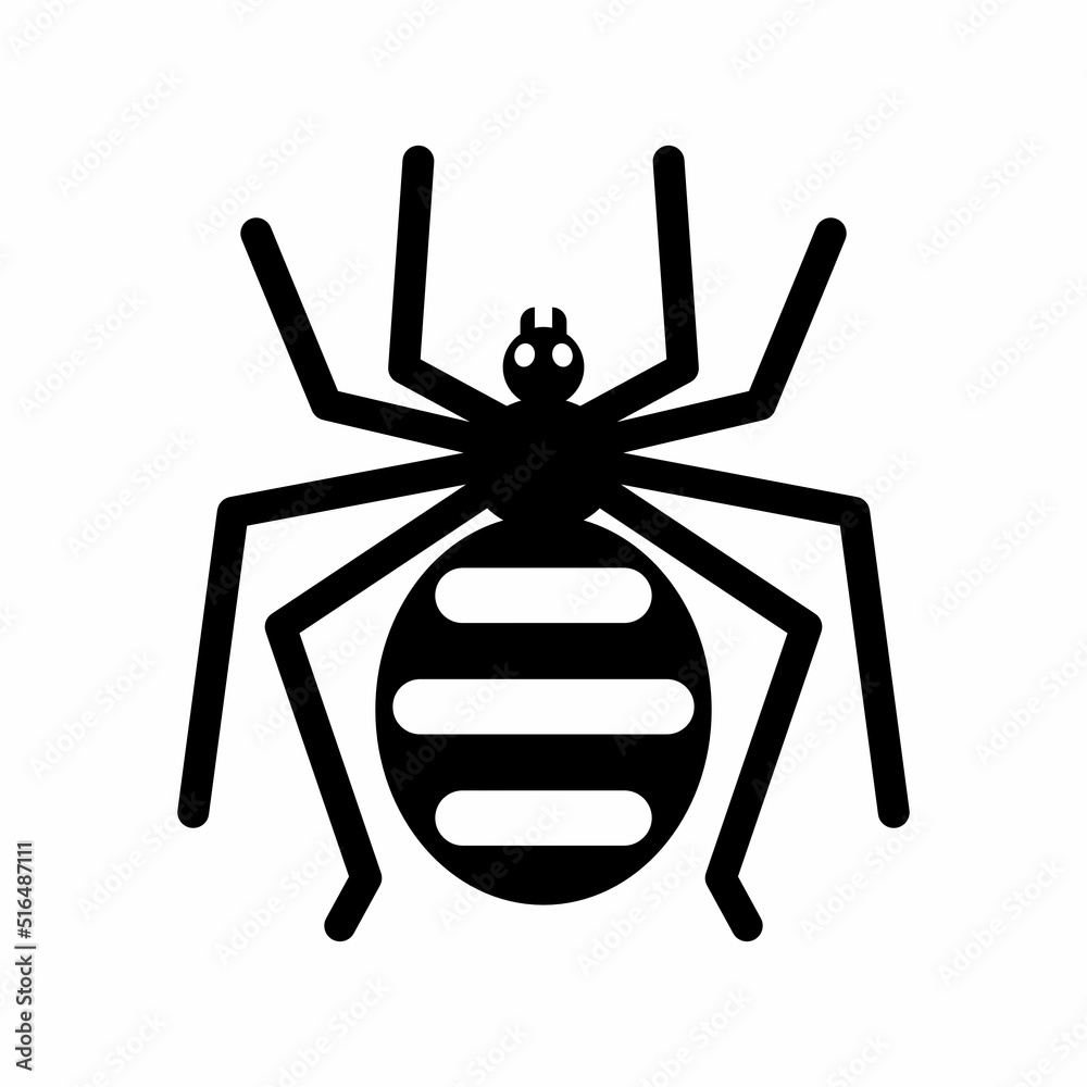 Spider silhouette, isolated insect icon. Spider silhouette, isolated insect icon.