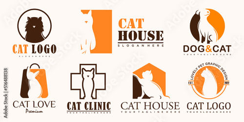 pet care icon set logo design for pet shop,pet home and veterinary logo