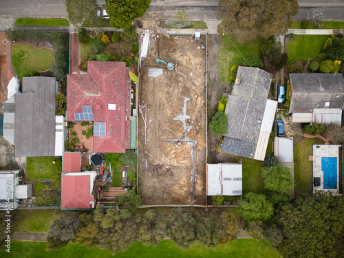 Aerial photo of vacant residential land under development in Australia
