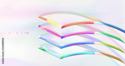 Colorful 3d shape holographic gradient