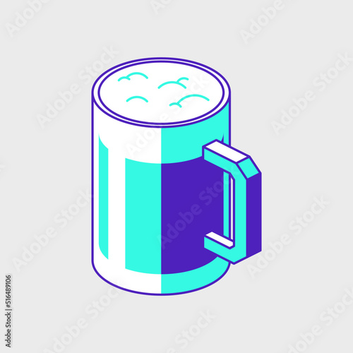 Beer mug isometric vector icon illustration