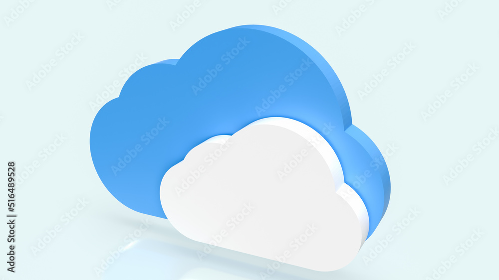 The cloud on blue background for it or technology concept 3d rendering The cloud on blue background for it or technology concept 3d rendering