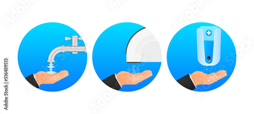 Disinfection sanitizer on transparent background. Vector 3d illustration.